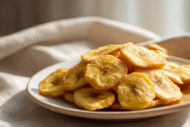 Knisprige Bananenchips aus dem Airfryer mit natürlichem Geschmack und perfekter Knusprigkeit.