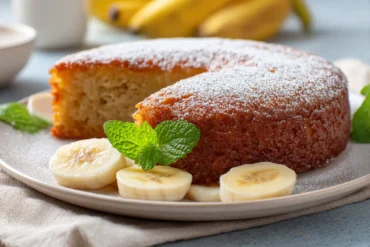 Saftiger Bananenkuchen, frisch zubereitet in der Heißluftfritteuse für köstlichen Genuss.