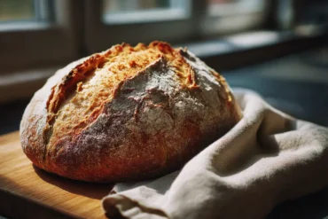 Krustiges Bauernbrot, das in der Heißluftfritteuse perfekt gebacken wird.