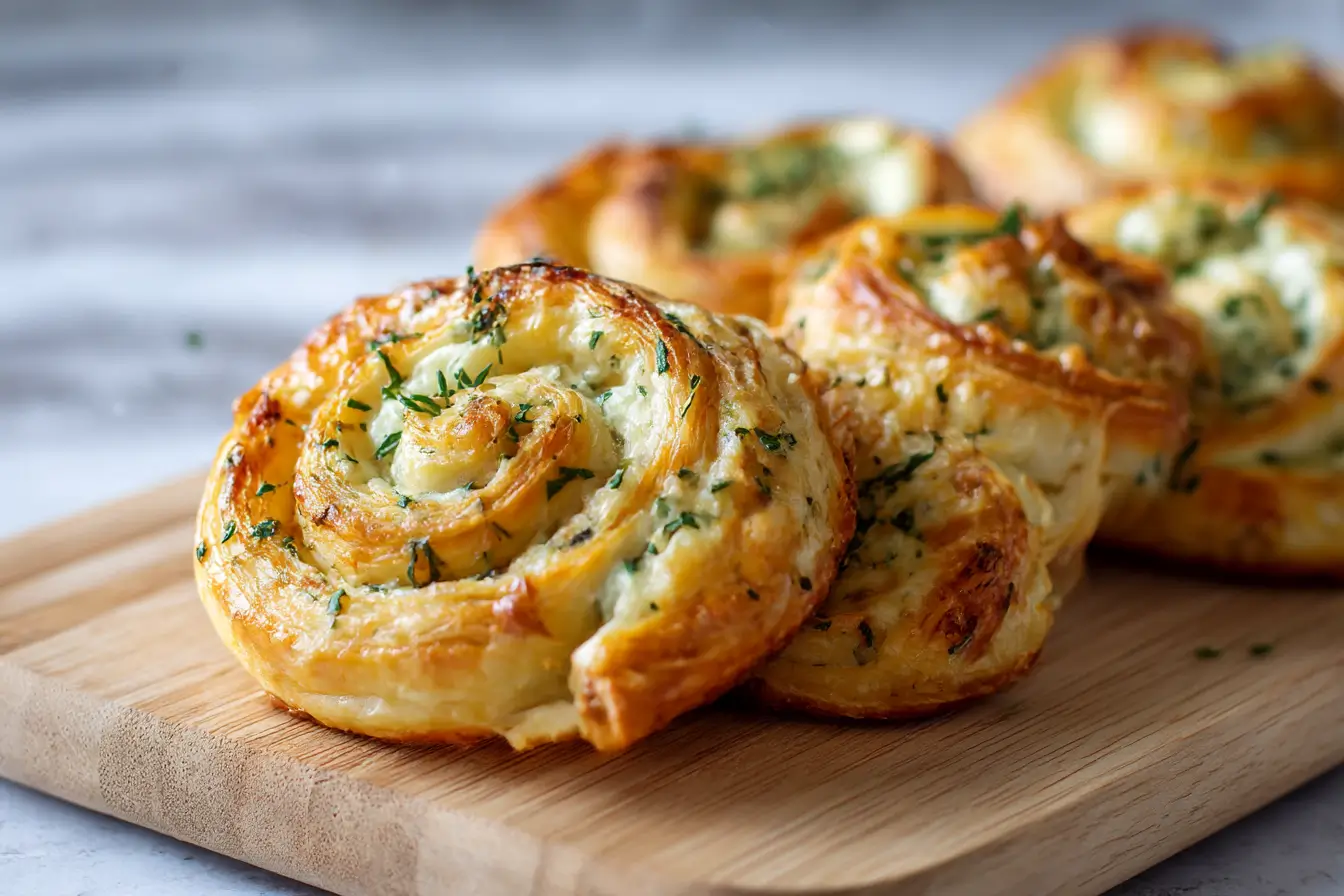 Leckere Blätterteigschnecken aus der Heißluftfritteuse, perfekt für jeden Snack.