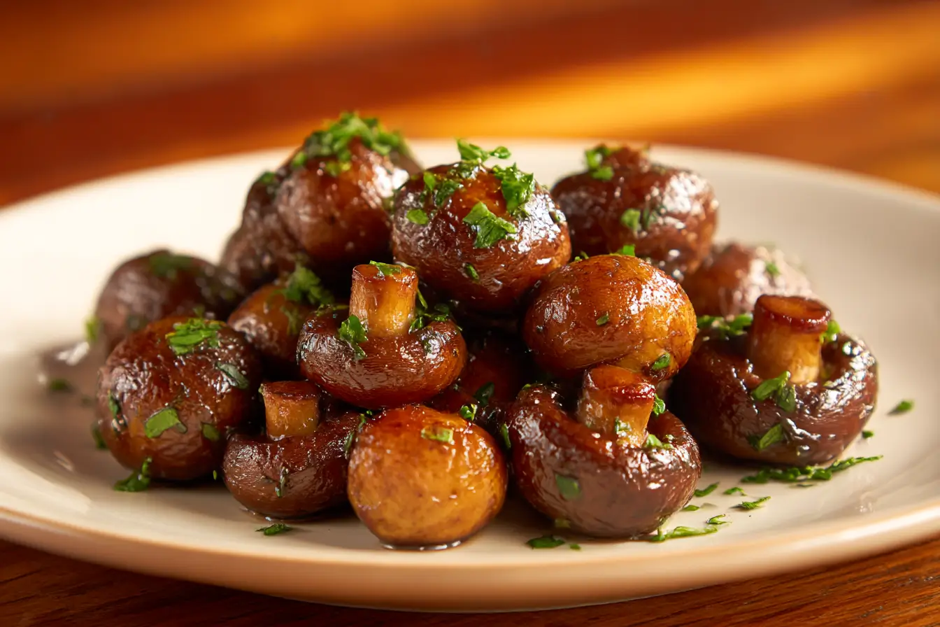 Leckere Champignons, frisch zubereitet in der Heißluftfritteuse mit perfektem Aroma.