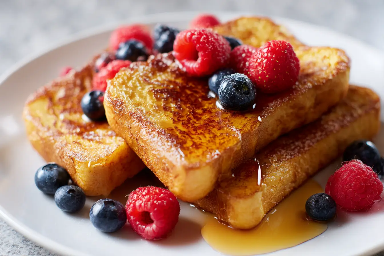 Leckeres French Toast aus der Heißluftfritteuse, perfekt goldbraun und knusprig.