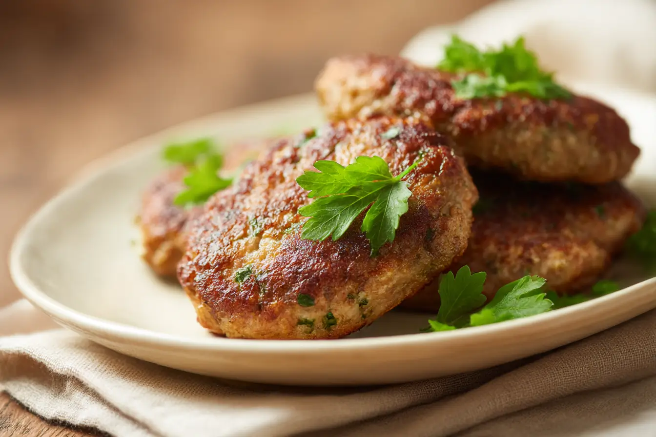 Saftige Frikadellen aus der Heißluftfritteuse, perfekt knusprig und zart.