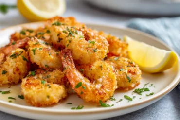 Leckere Garnelen aus der Heißluftfritteuse mit einem knusprigen Außen und zartem Inneren.