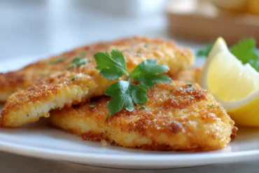 Leckerer knuspriger Backfisch aus der Heißluftfritteuse, perfekt für jeden Anlass.