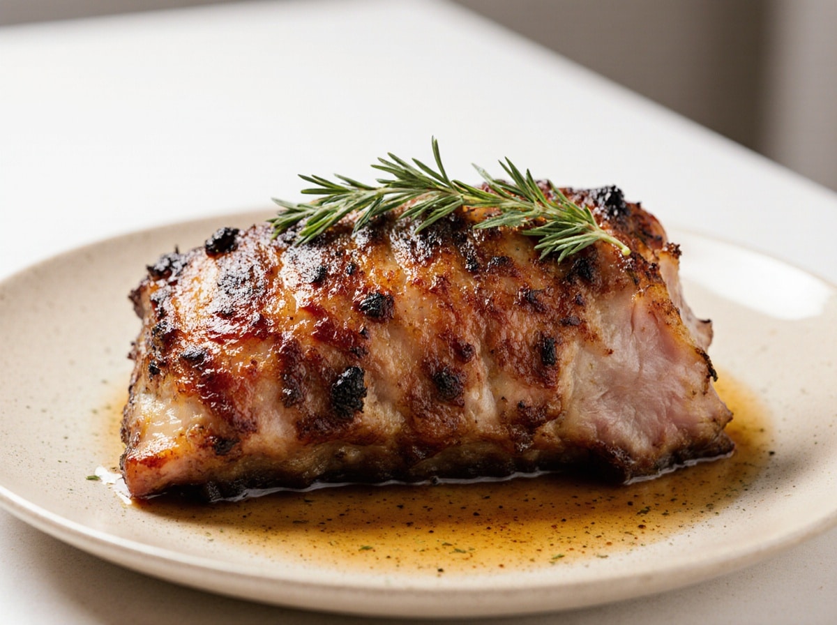 Saftiger Schweinekrustenbraten aus der Heißluftfritteuse, perfekt knusprig und aromatisch.
