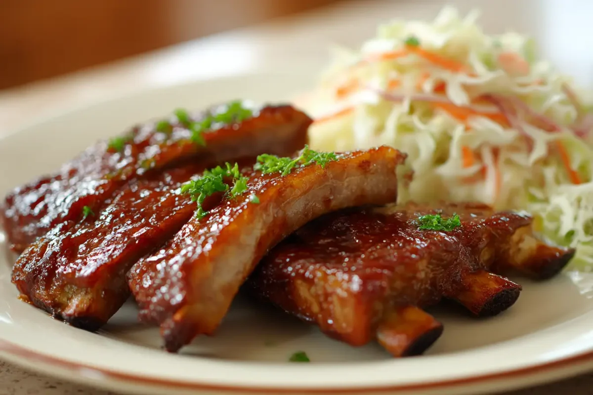 Leckere Spareribs, zubereitet in der Heißluftfritteuse für ein perfektes Grillvergnügen.