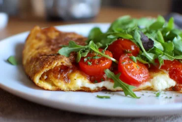 Köstliche Wrap-Pizza aus der Heißluftfritteuse, die perfekt knusprig und voll von frischen Zutaten ist.