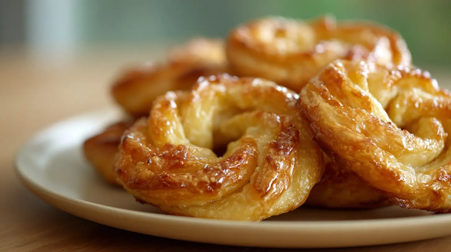Köstliche Apfelringe im Blätterteig, zubereitet in der Heißluftfritteuse für einen perfekten Snack.