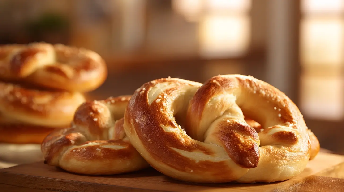 Köstliche Aufbackbrezeln, perfekt zubereitet in der Heißluftfritteuse.