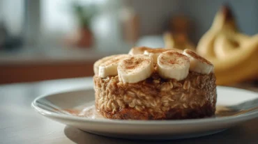Leckere gebackene Haferflocken im Airfryer für ein gesundes Frühstück.