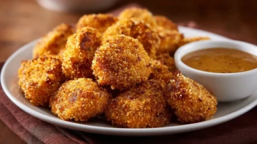 Köstliche Blumenkohl Chicken Nuggets, perfekt zubereitet in der Heißluftfritteuse für ein gesundes Snack-Erlebnis.