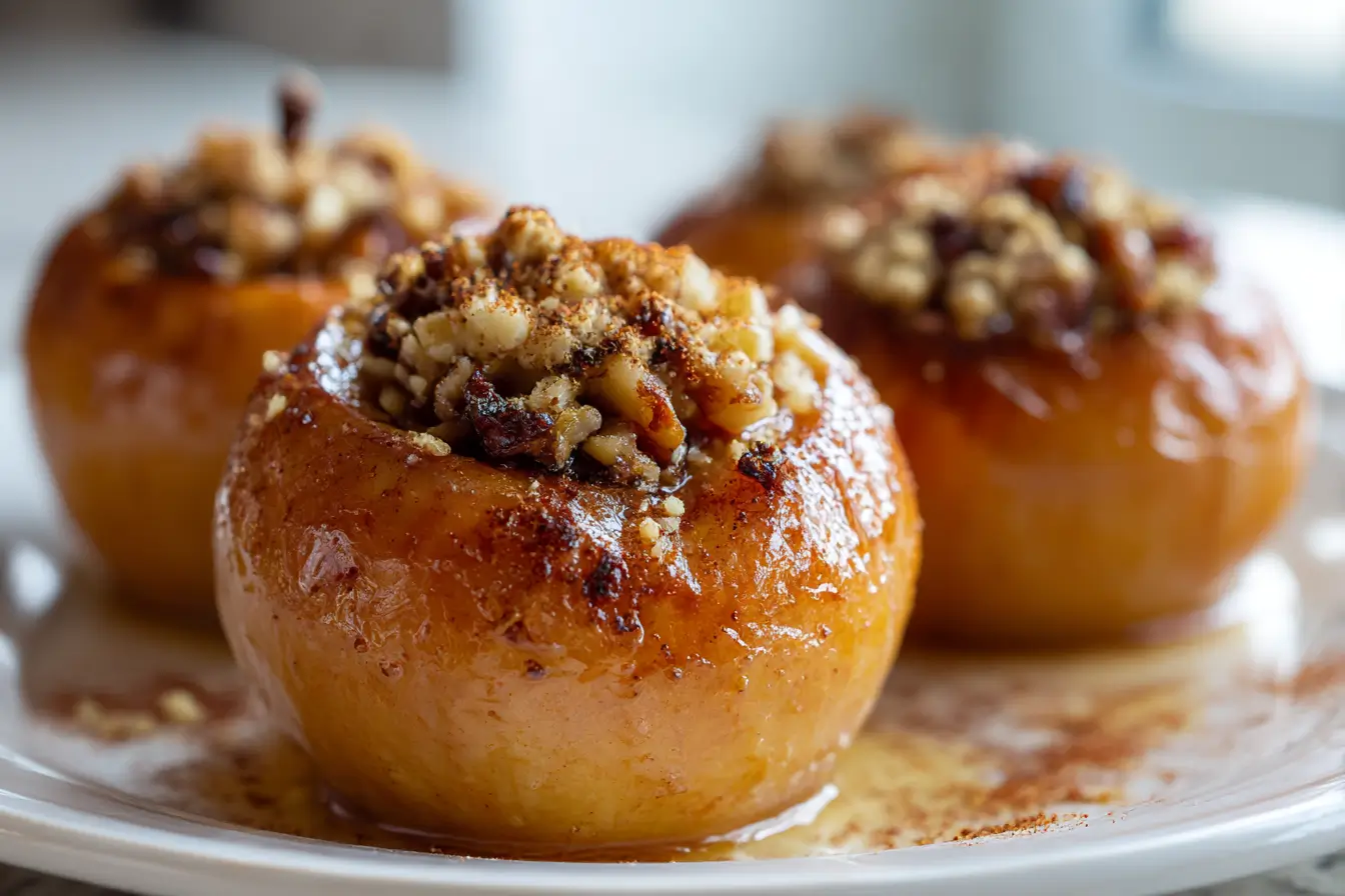 Leckere Bratäpfel, perfekt zubereitet in der Heißluftfritteuse für ein schnelles und gesundes Dessert.