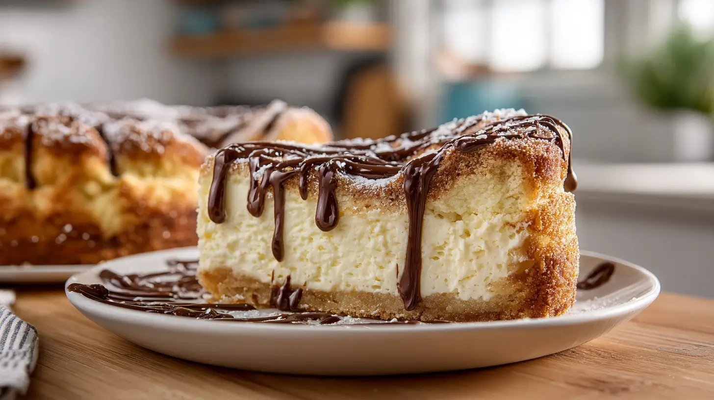 Leckere Churros Cheesecake in der Heißluftfritteuse, perfekt für einen süßen Snack.