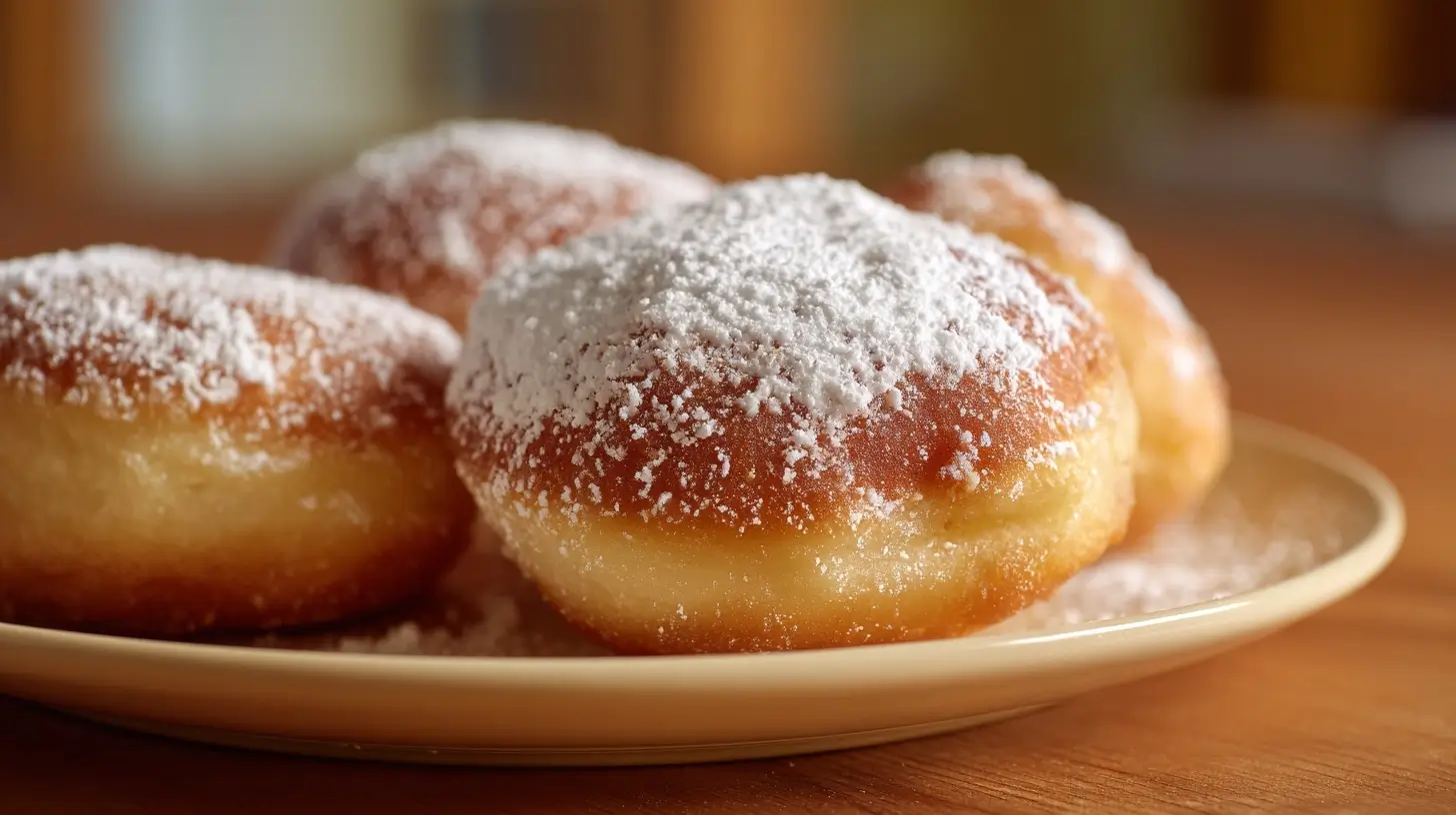 Köstliche Donuts aus dem Airfryer mit buntem Zuckerguss und Streuseln.