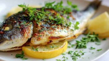 Zart gebratene Dorade in der Heißluftfritteuse, perfekt gewürzt für ein köstliches Abendessen.