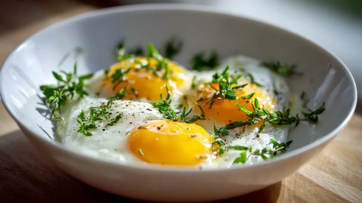 Perfekt gekochte Eier im Airfryer für ein schnelles Frühstück.