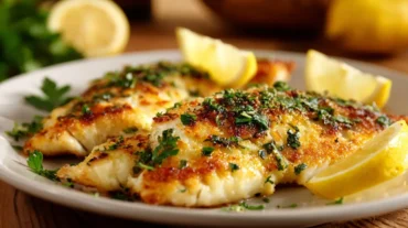 Leckeres Fischfilet, perfekt zubereitet in der Heißluftfritteuse für eine gesunde Mahlzeit.