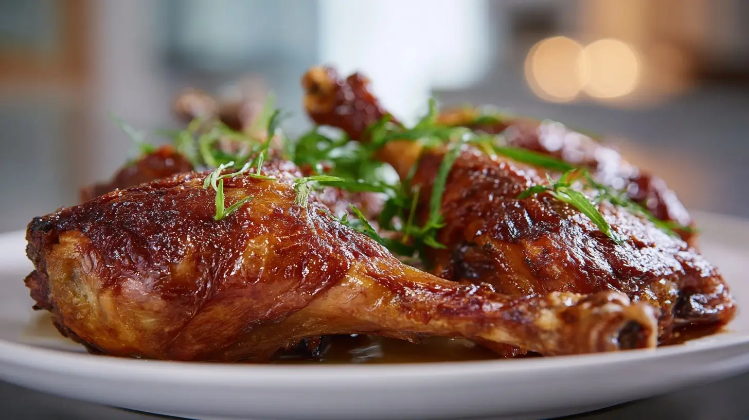 Saftige Gänsekeulen aus der Heißluftfritteuse, perfekt gebraten und knusprig.