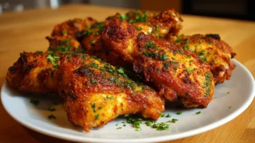 Saftiges Hähnchen, knusprig zubereitet im Airfryer für ein gesundes Abendessen.
