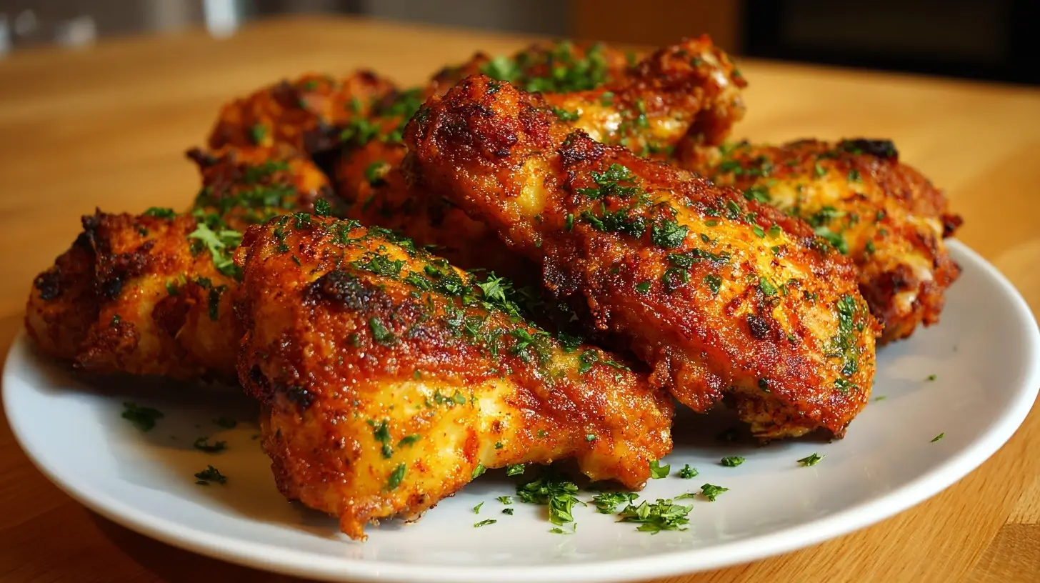 Saftiges Hähnchen, knusprig zubereitet im Airfryer für ein gesundes Abendessen.