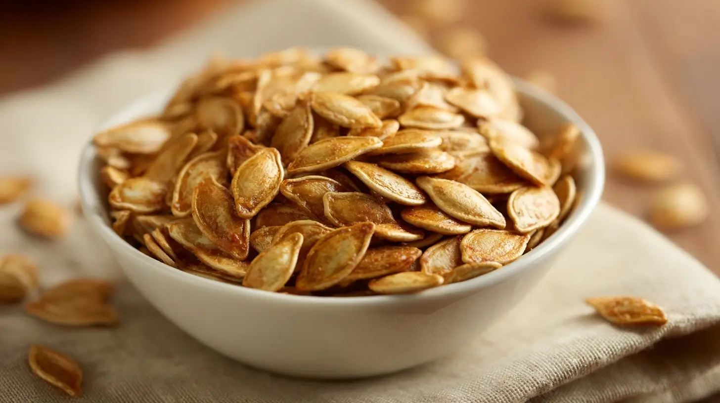 Gekonnt geröstete Kürbiskerne im Airfryer für einen gesunden Snack.