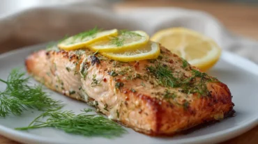 Saftiger Lachs aus dem Airfryer mit knuspriger Haut und zartem Fleisch.