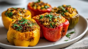 Farbenfrohe orientalische Paprika, perfekt zubereitet in der Heißluftfritteuse.