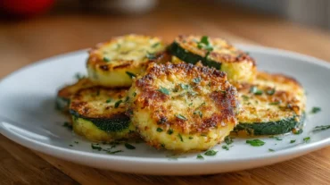 Leckere Zucchini, perfekt gebraten in der Heißluftfritteuse für gesunde Naschereien.