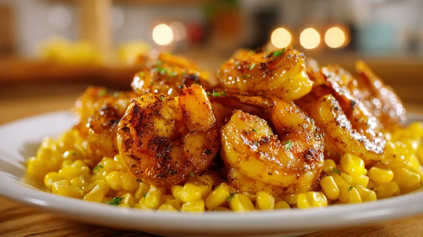 Leckere Cajun-Garnelen mit Mais, zubereitet im Airfryer für ein schnelles und einfaches Abendessen.
