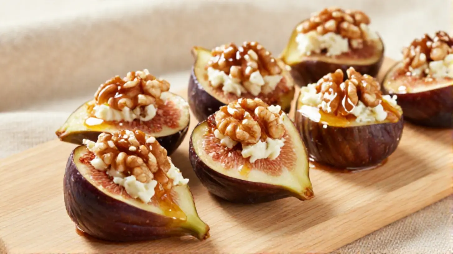 Delikate gefüllte Feigen, perfekt zubereitet in der Heißluftfritteuse für ein köstliches Dessert.