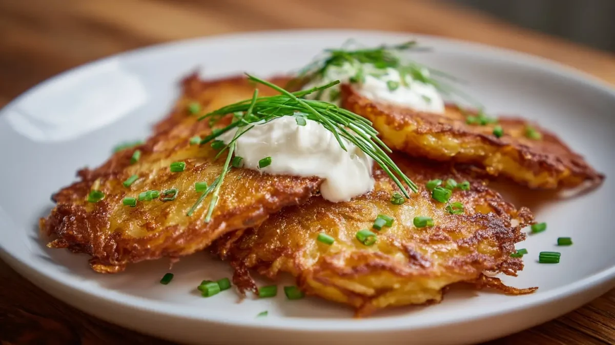 Knusprige Kartoffelpuffer aus dem Airfryer für ein gesundes Genuss-Erlebnis.