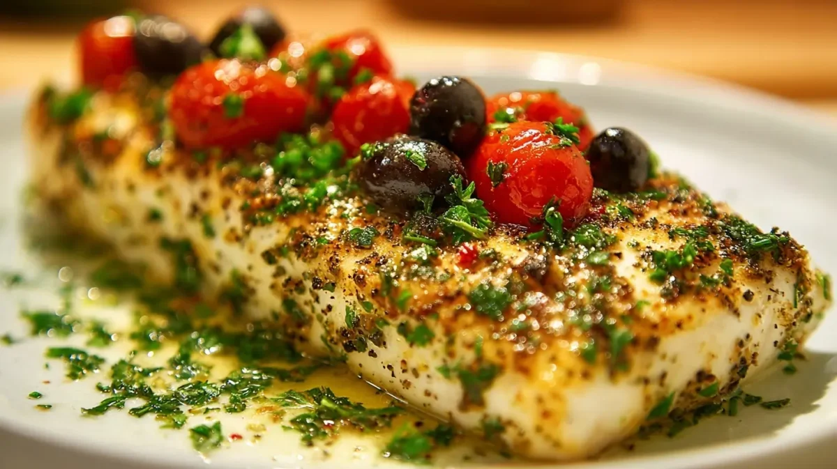 Saftiger mediterraner Ofenfisch im Airfryer-Papillot, perfekt gegart mit frischen Kräutern und Gemüse.