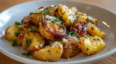 Leckere Raclette-Kartoffeln aus der Heißluftfritteuse, perfekt für einen gemütlichen Abend.