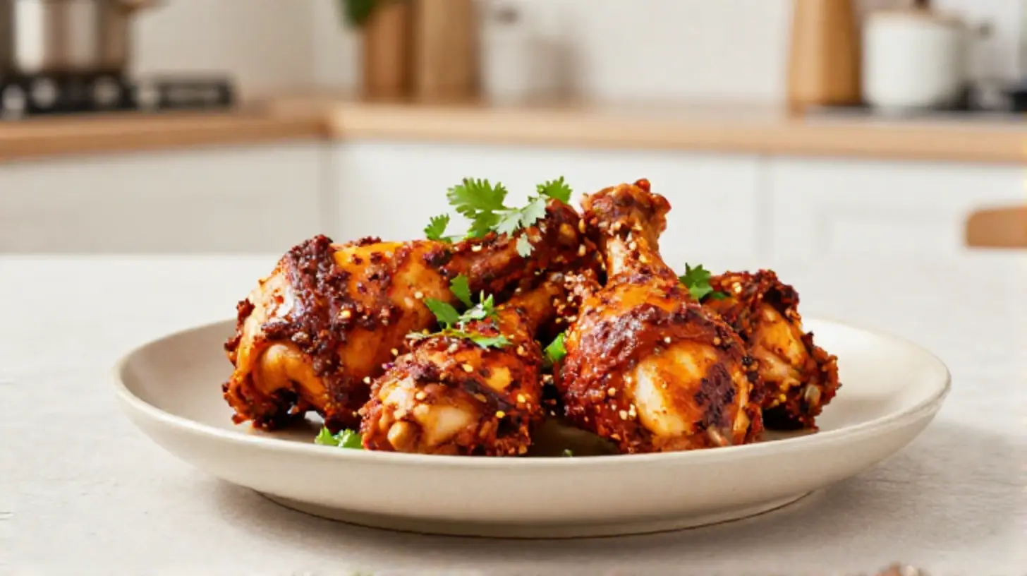 Saftiges Tandoori Chicken aus der Heißluftfritteuse, perfekt gewürzt mit aromatischen Gewürzen.