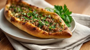 Leckere türkische Pide aus der Heißluftfritteuse, perfekt knusprig und aromatisch.