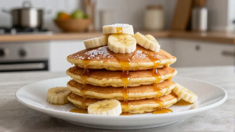 Leckere Bananen-Pancakes, die im Airfryer zubereitet werden.