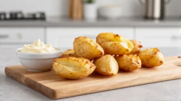 Leckeres Kartoffel-Baguette aus der Heißluftfritteuse, perfekt knusprig und aromatisch.