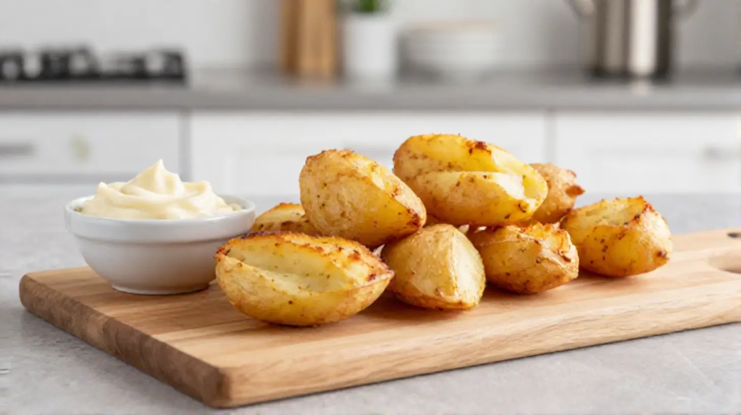 Leckeres Kartoffel-Baguette aus der Heißluftfritteuse, perfekt knusprig und aromatisch.