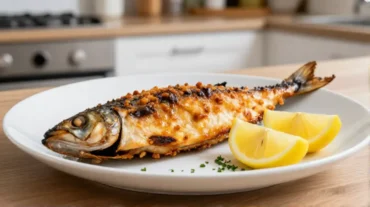 Saftige Makrele, die in der Heißluftfritteuse perfekt gegart wird.