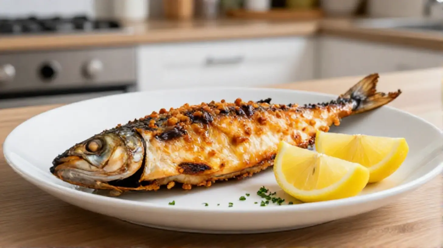 Saftige Makrele, die in der Heißluftfritteuse perfekt gegart wird.