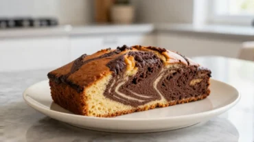 Saftiger Marmorkuchen, perfekt zubereitet im Airfryer.