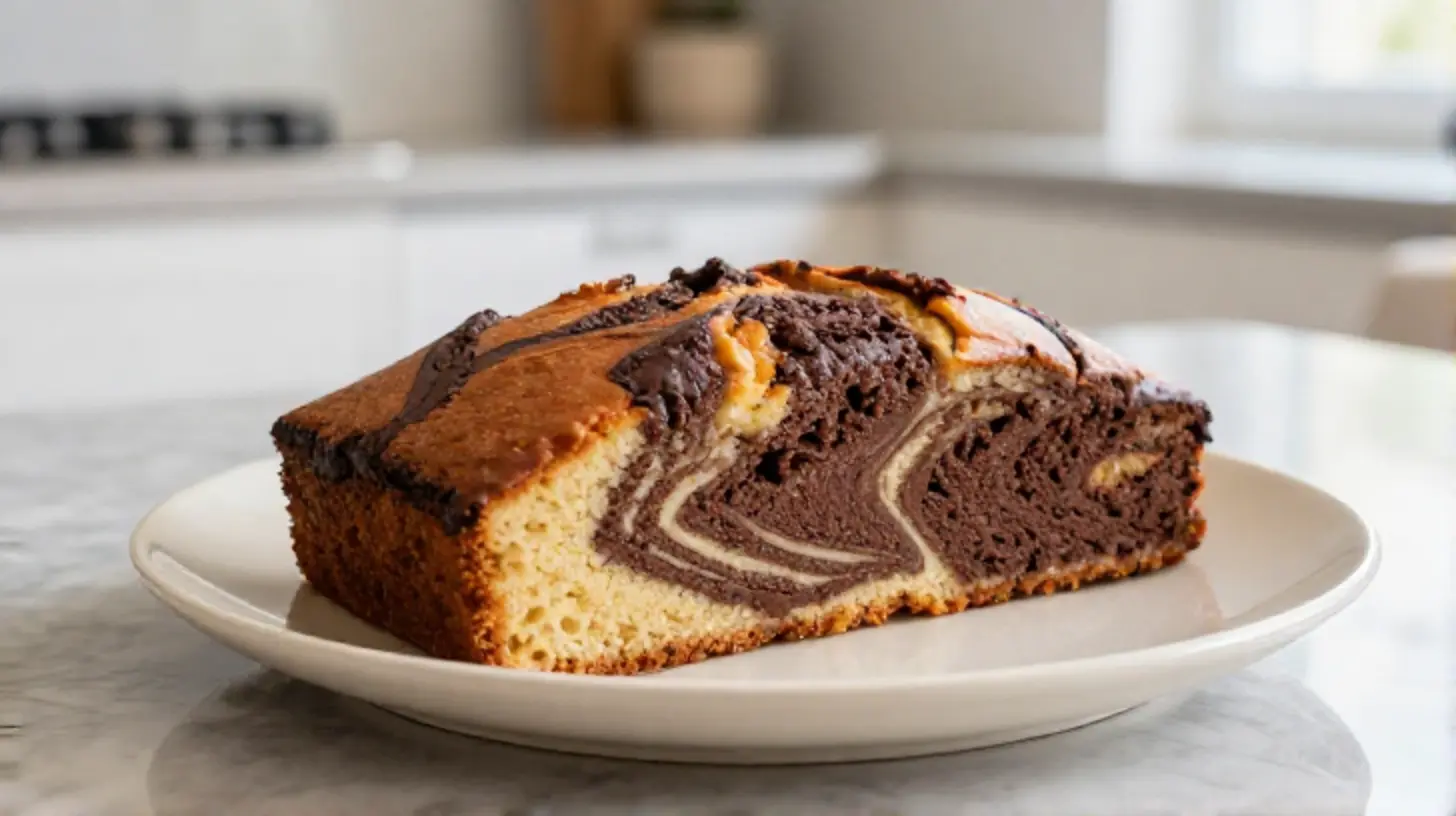 Saftiger Marmorkuchen, perfekt zubereitet im Airfryer.