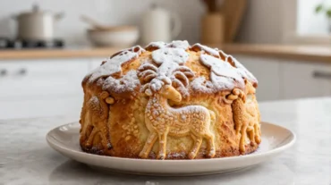 Leckeres Osterlamm-Kuchen, perfekt zubereitet im Airfryer für ein festliches Dessert.