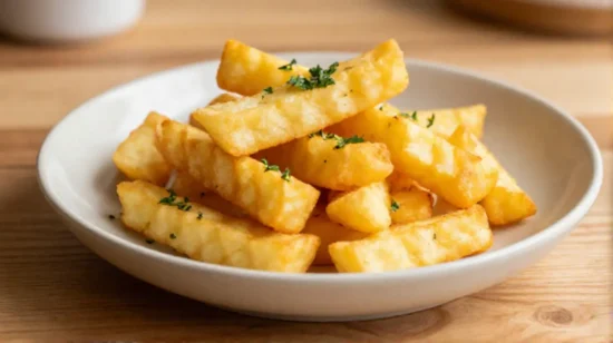 Knusprige Polenta-Fritten aus der Heißluftfritteuse für einen gesunden Snack.