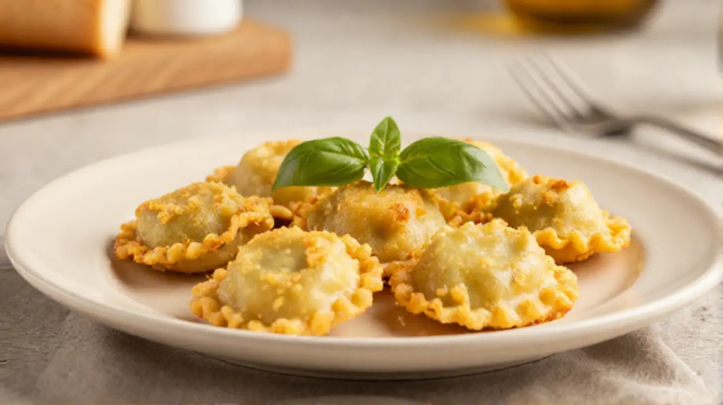 Leckere Ravioli aus der Heißluftfritteuse, perfekt knusprig und voller Geschmack.