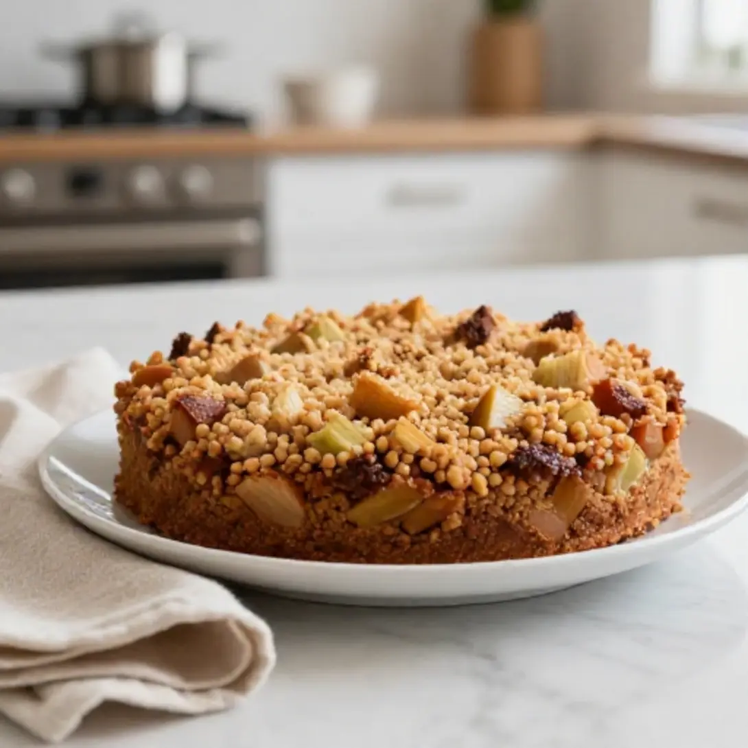 Rhabarber-Streuselkuchen im Airfryer