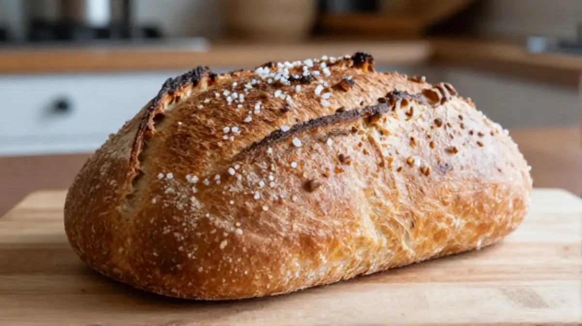 Frisches Roggenbrot, zubereitet im Airfryer für einen perfekten, knusprigen Genuss.