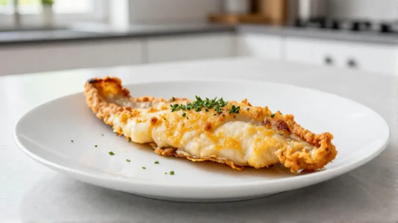 Zartes Schollenfilet im Airfryer, perfekt knusprig gebraten.