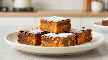 Leckere Süßkartoffel-Brownies, perfekt zubereitet im Airfryer für ein gesundes Dessert.